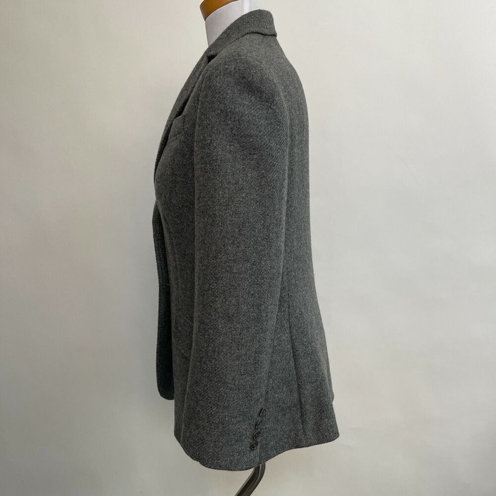 Lands' End Women's Blazer 10 Gray Wool Mohair Blend Lined - Picture 3 of 10